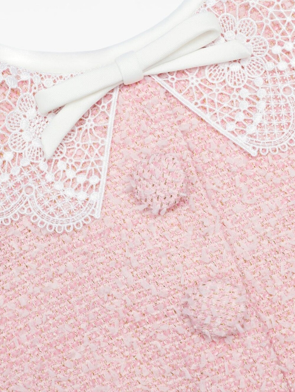 Self Portrait Pink Boucle Lace Collar Mini Dress - Picture 6 of 7